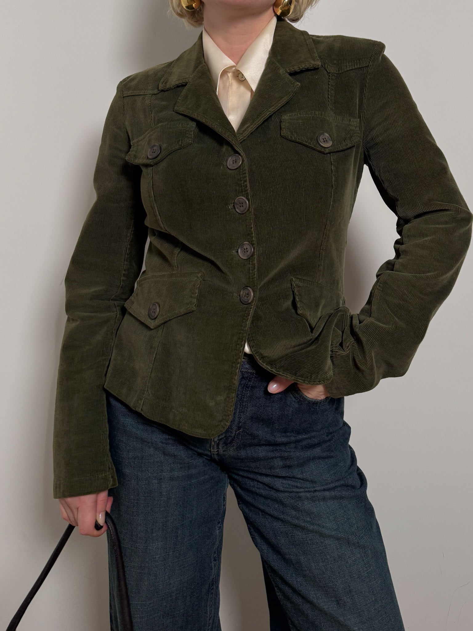 Cotton green blazer