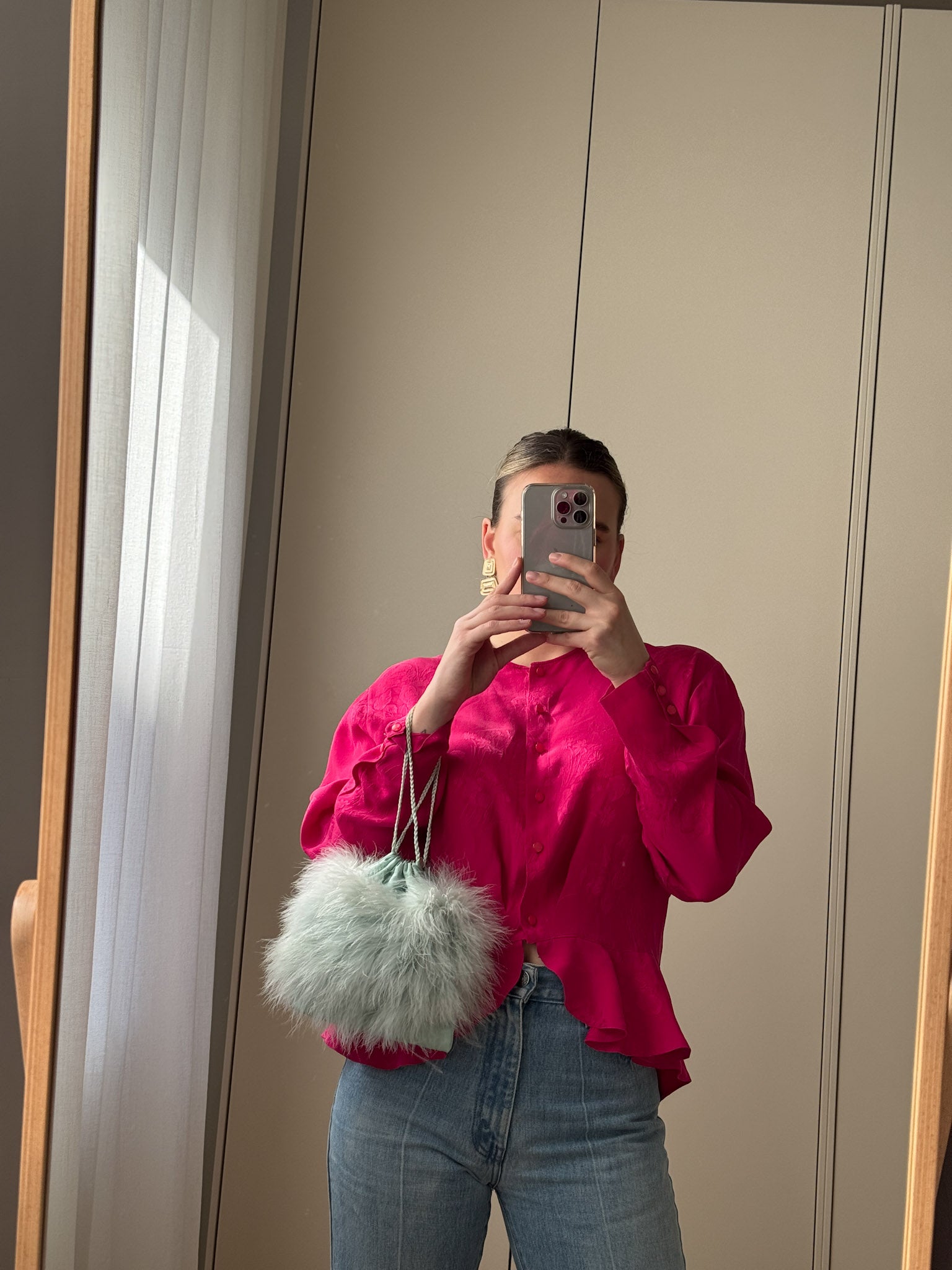 Pure silk cyclamen blouse