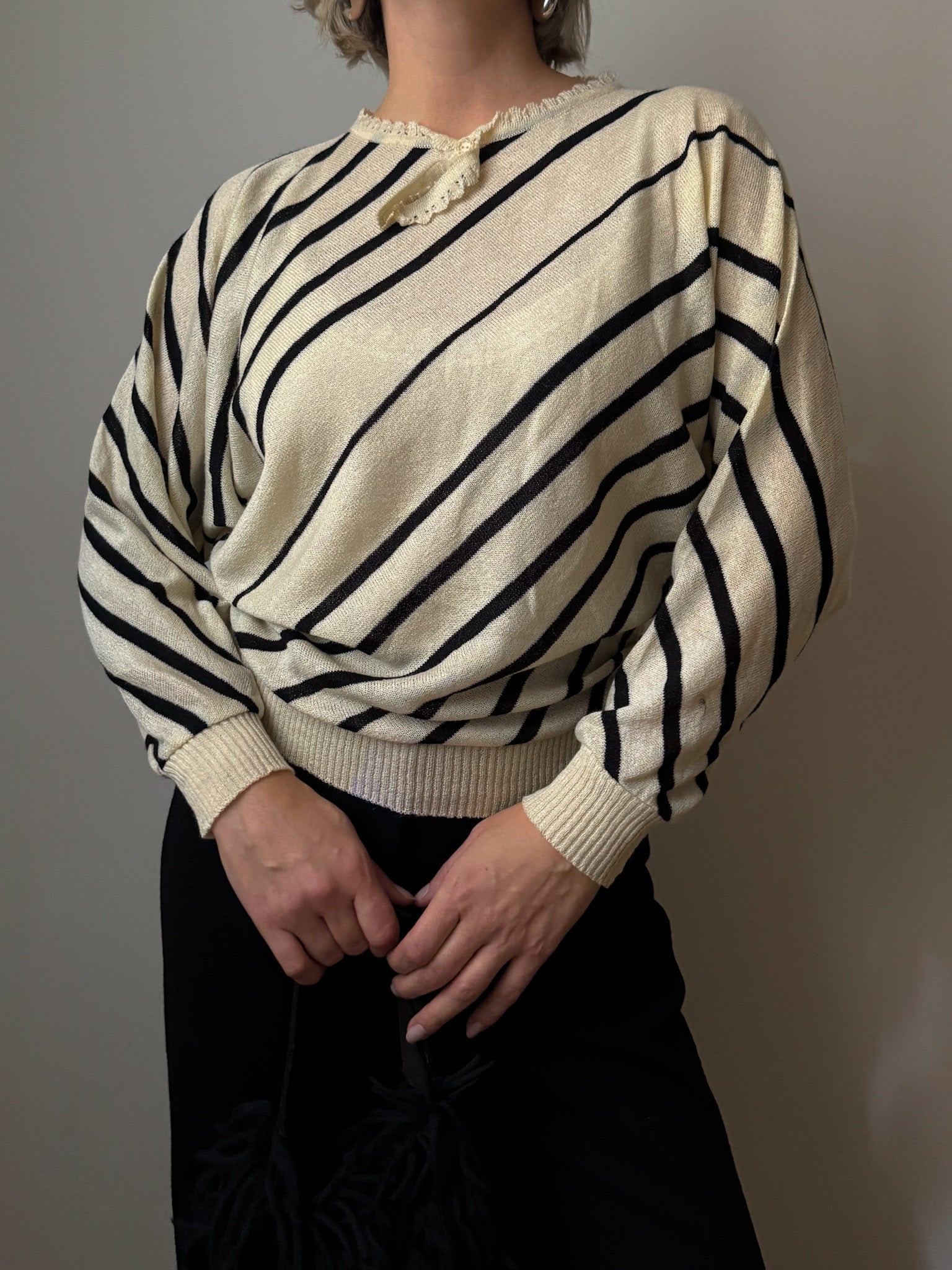 Black and white striped top