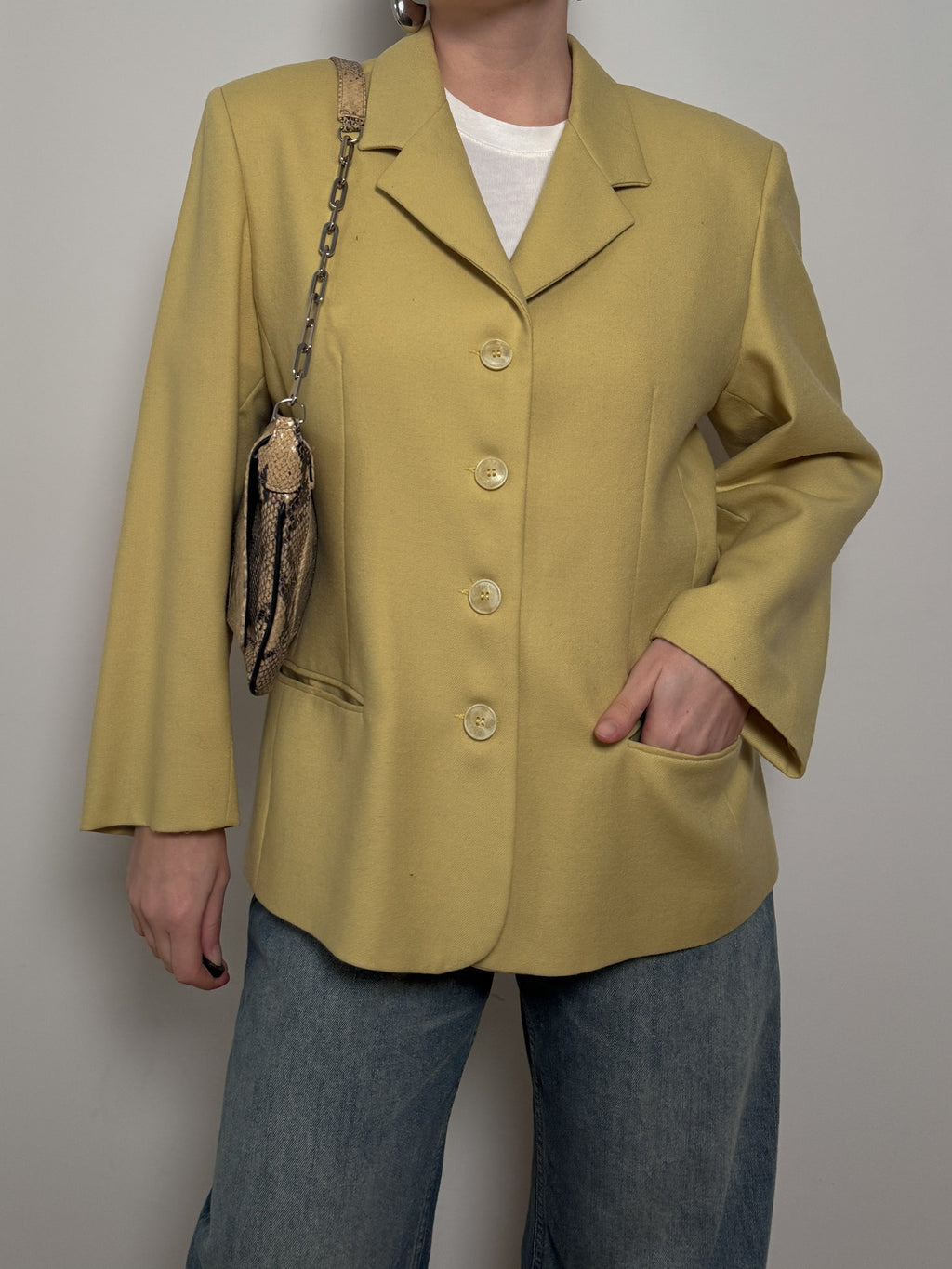 Pure virgin wool yellow blazer