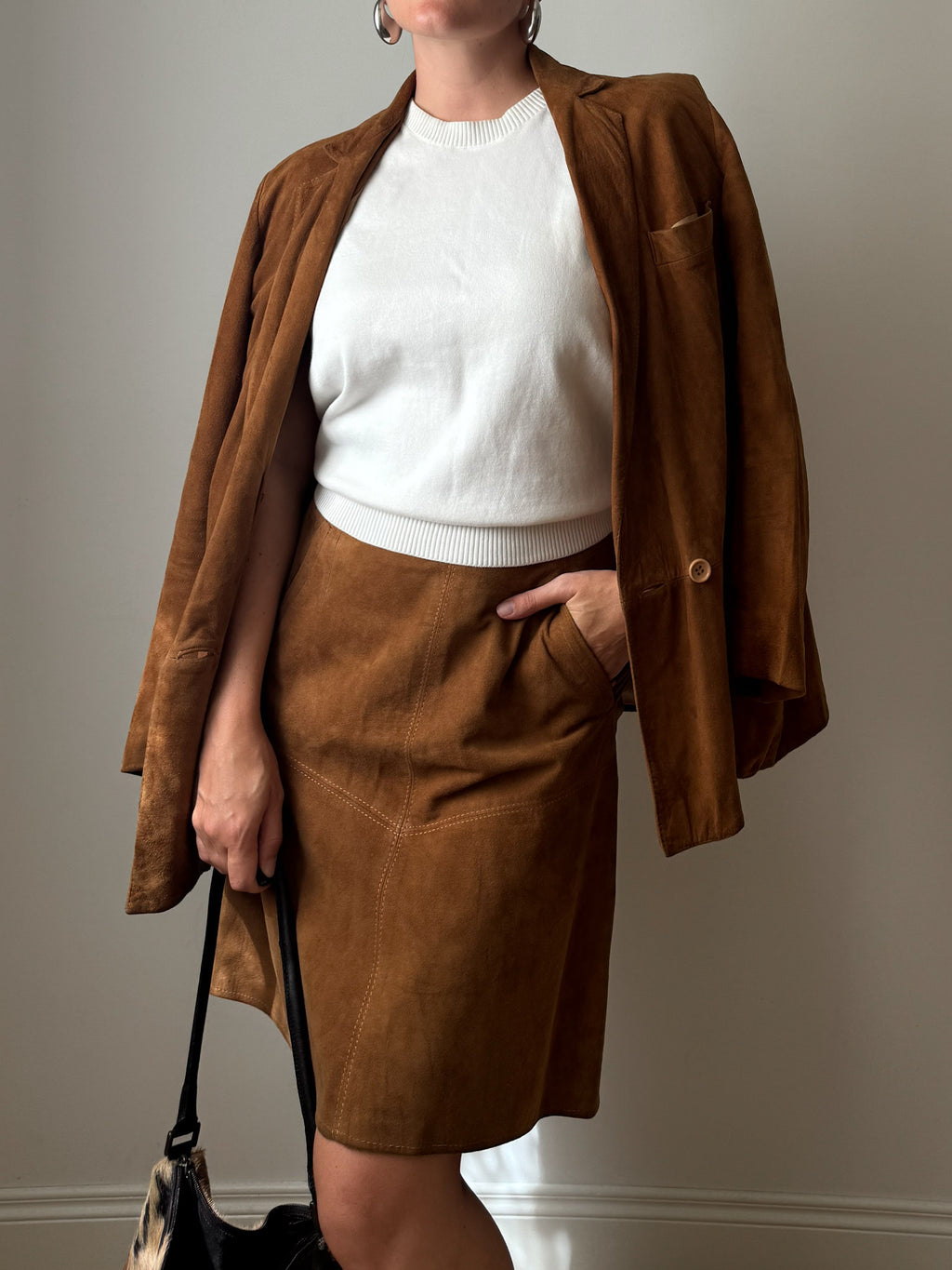 Real suede caramel coord