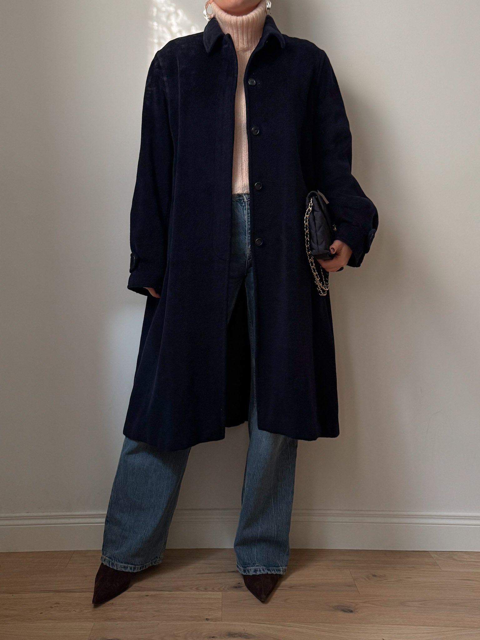 Max Mara wool and cashmere blue coat