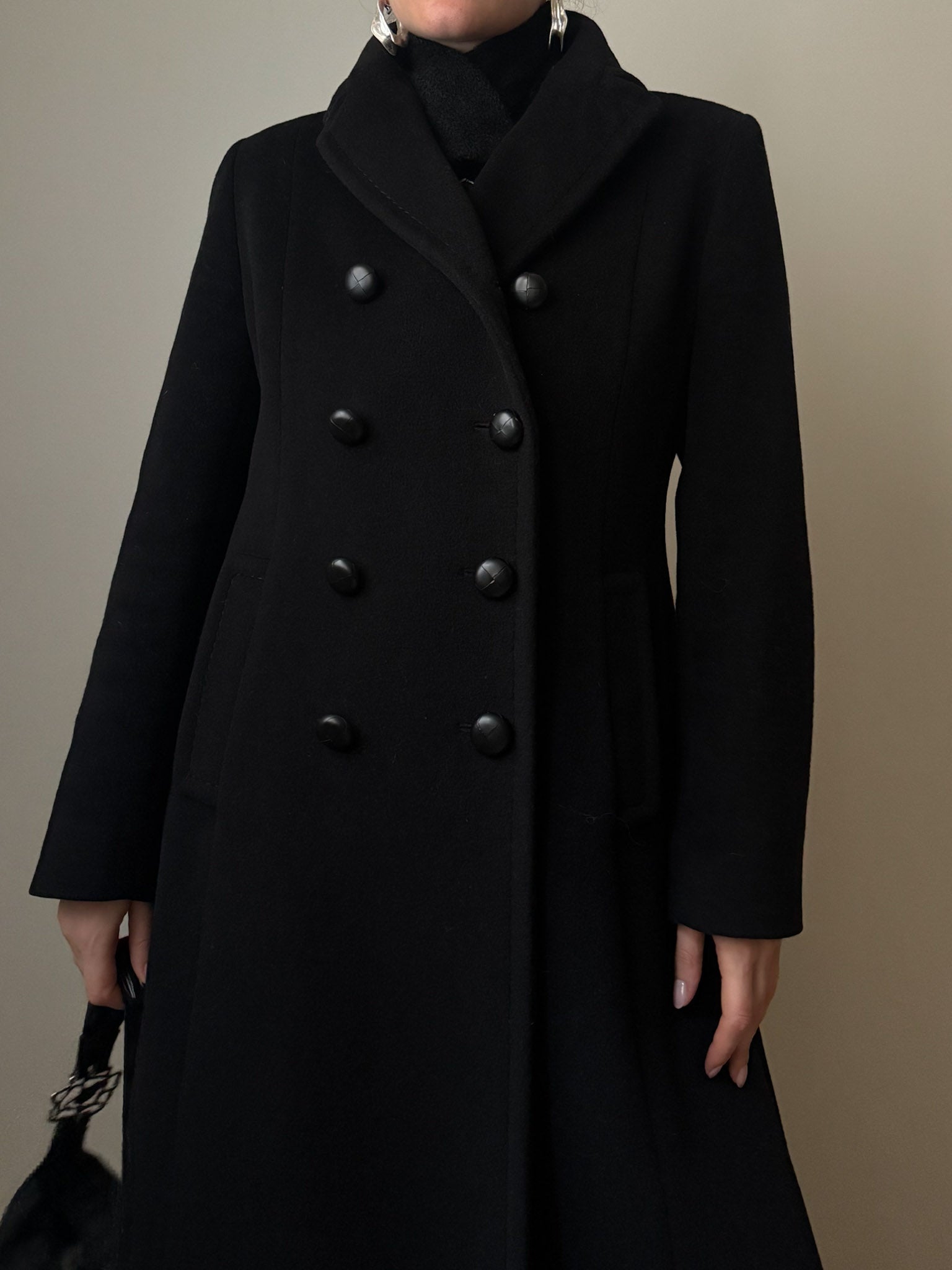 Cinzia Rocca pure wool black coat