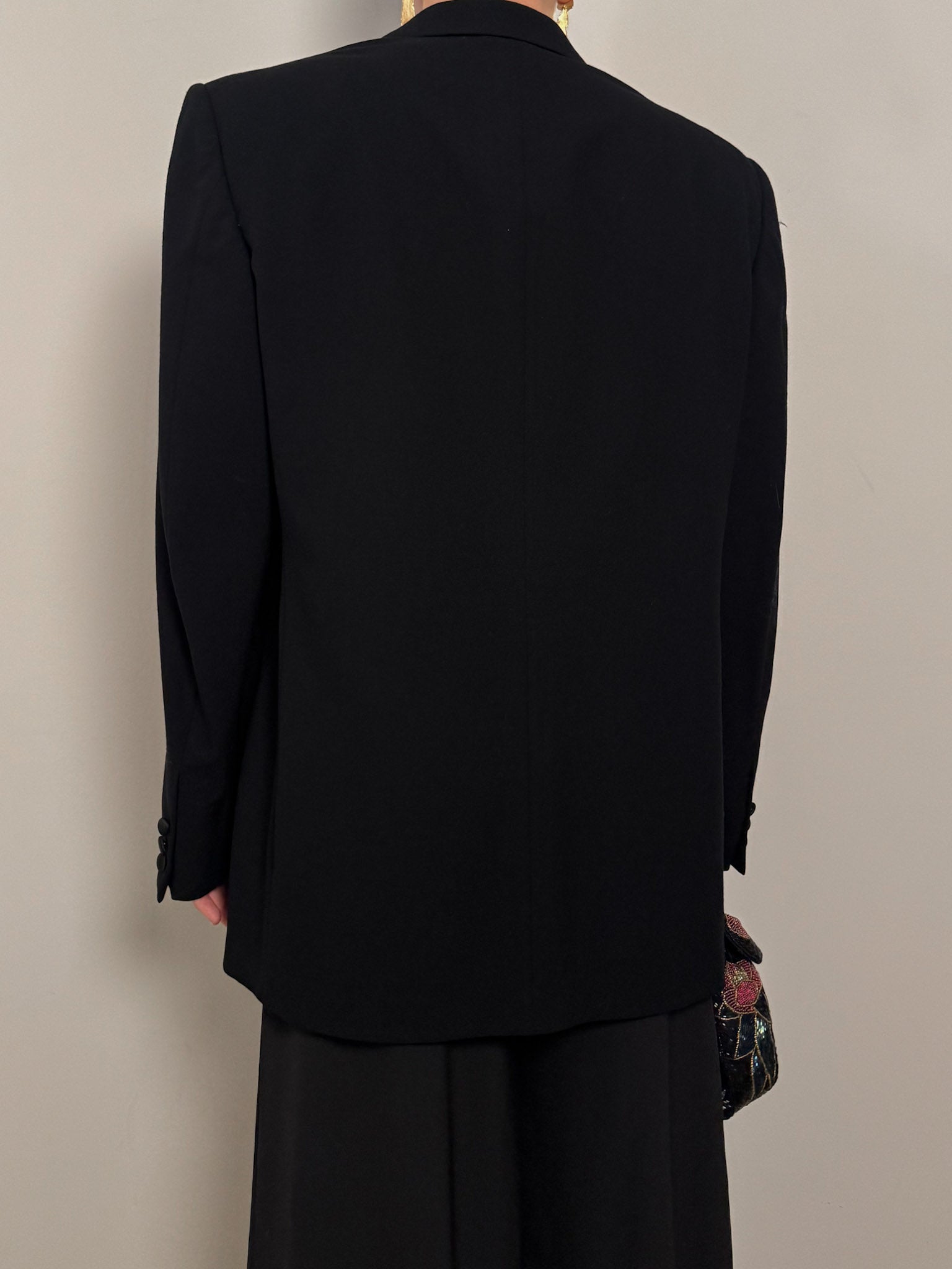 Merino wool and silk black blazer
