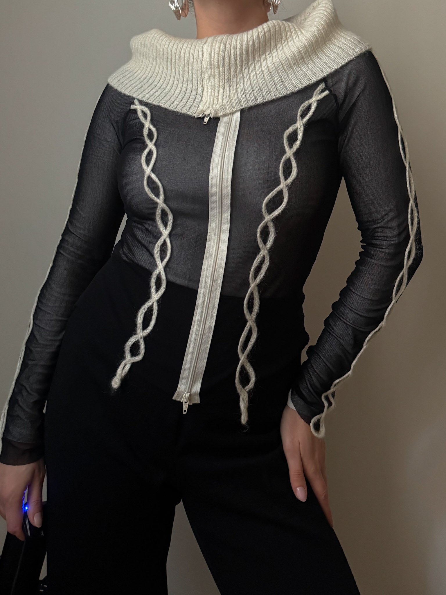 Wool and mesh top
