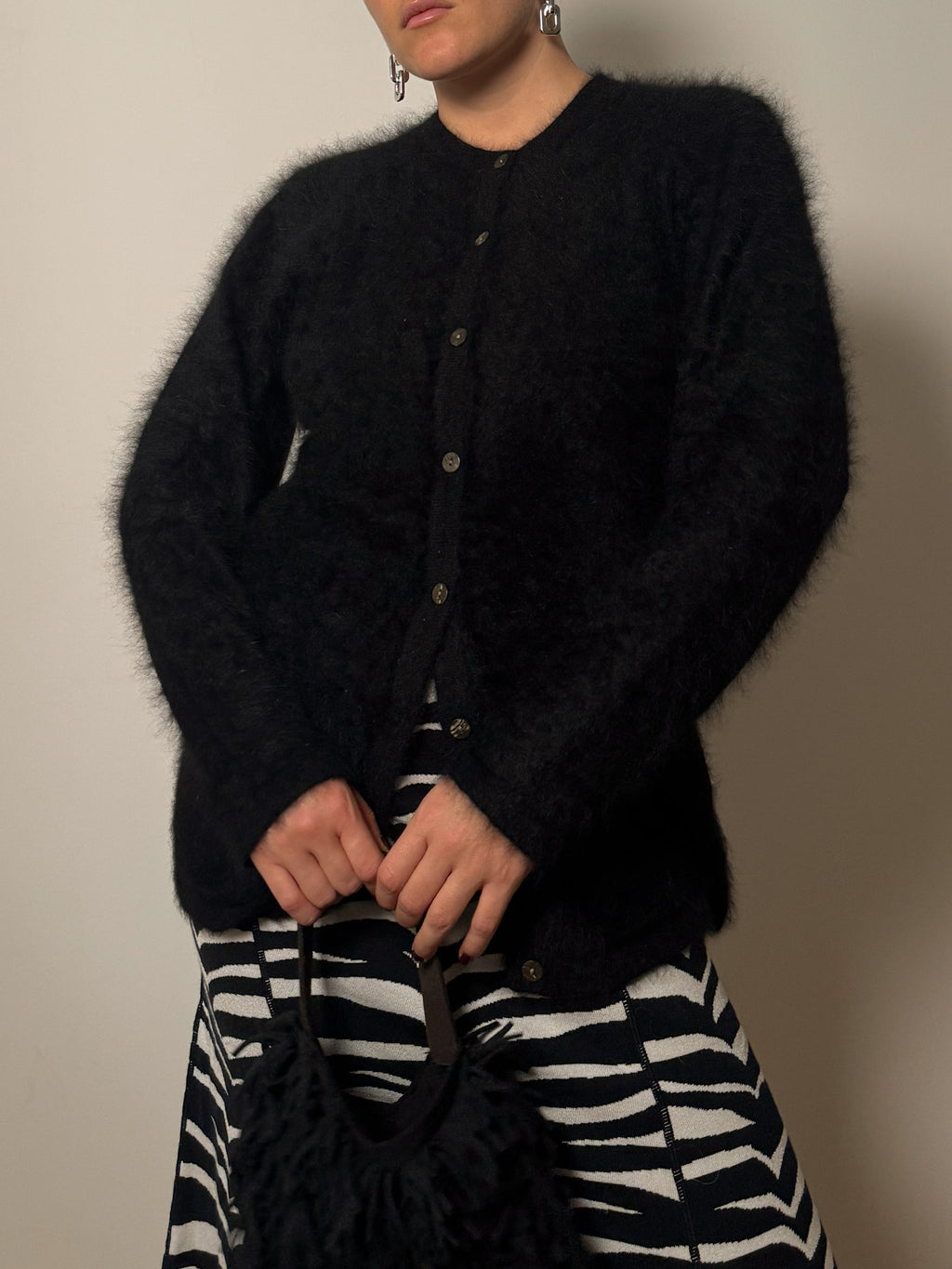 Angora black cardigan