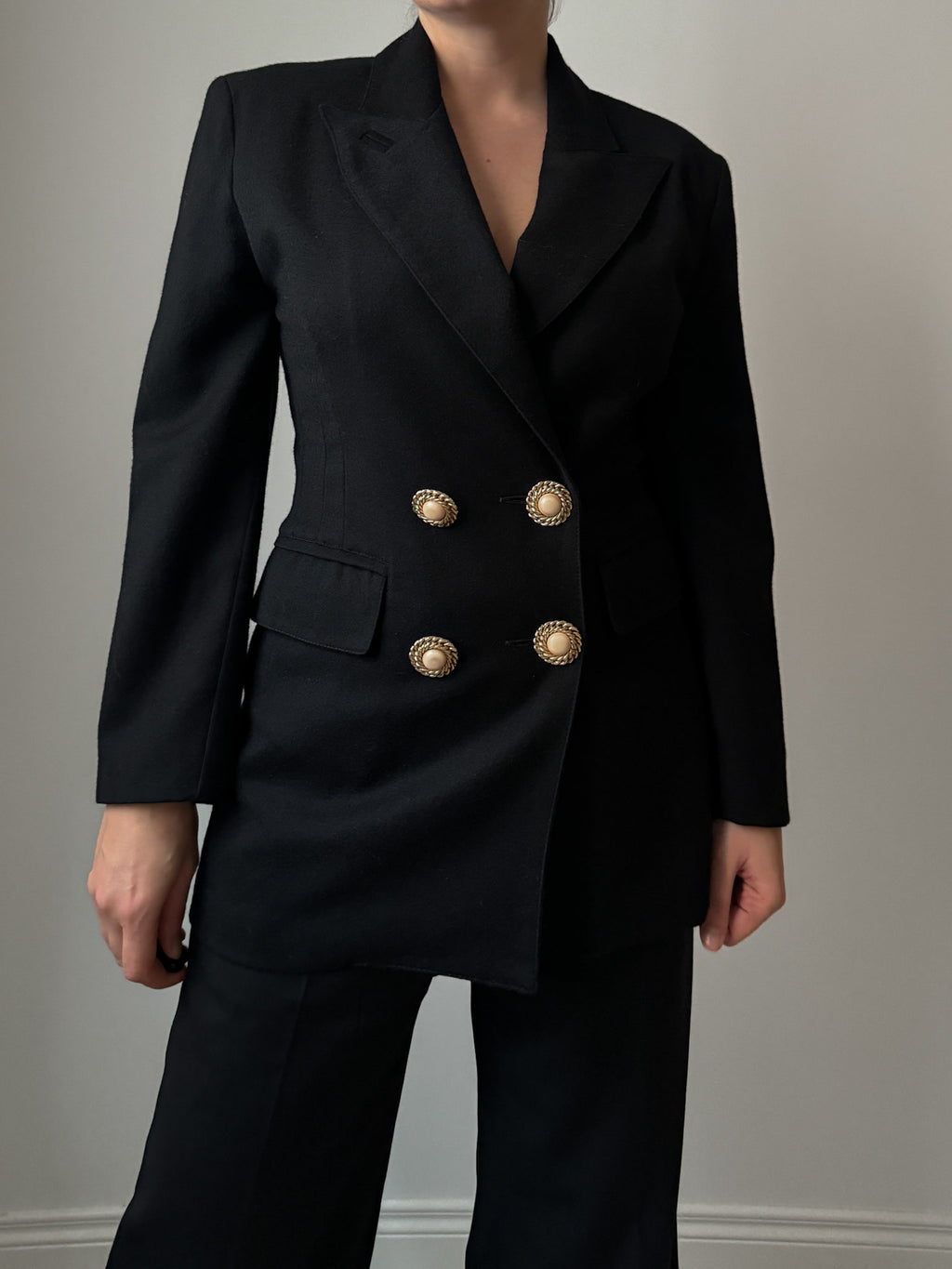 Pure wool black doublebreast bllazer