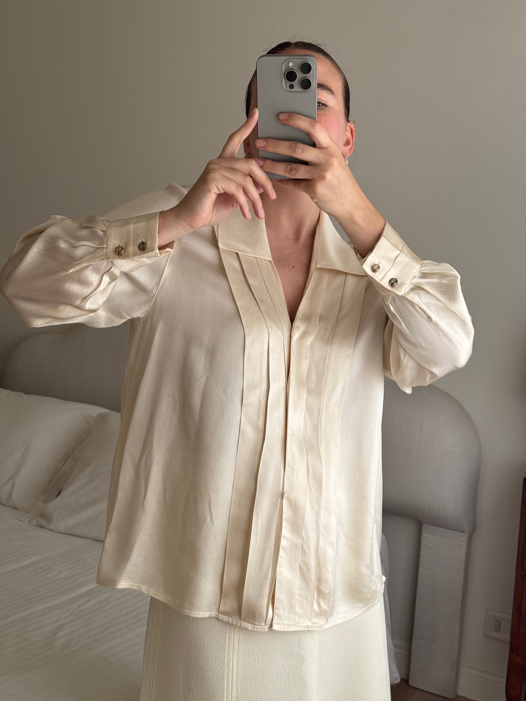 Pure silk ivory shirt