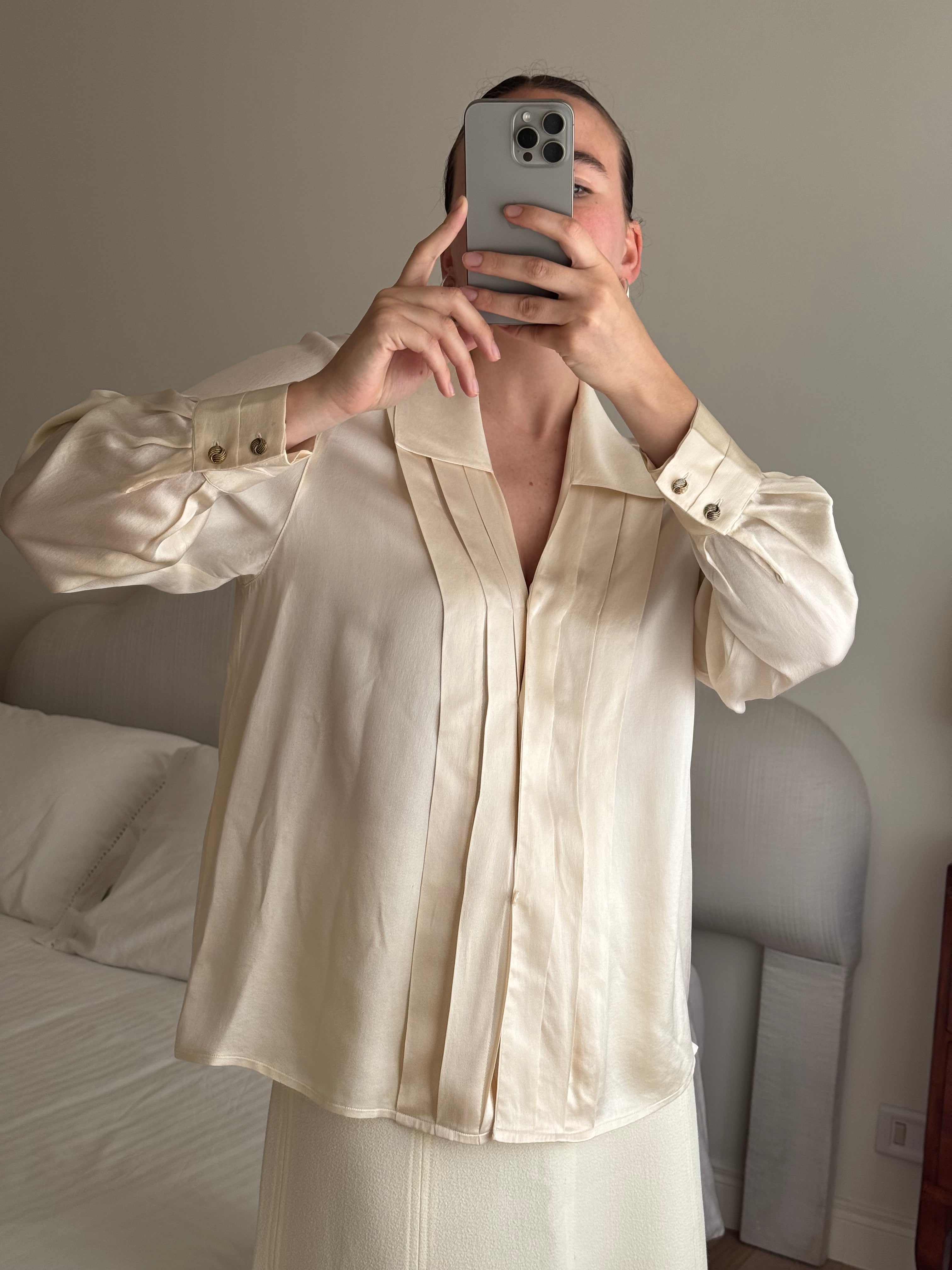 Pure silk ivory shirt