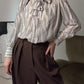 Pure silk ivory and grey blouse