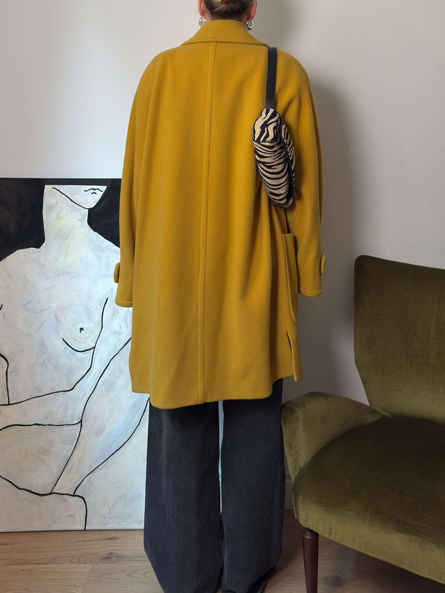 Pure virgin wool yellow caban