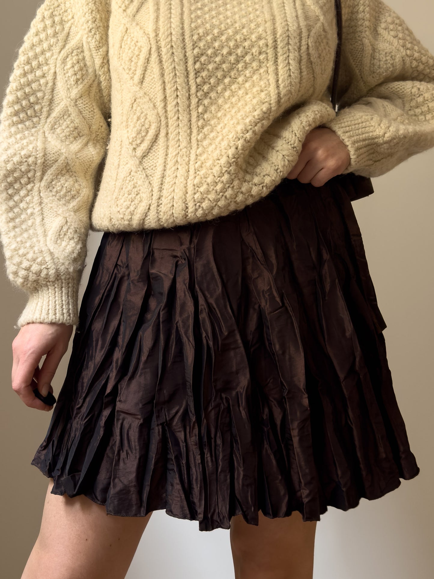 Froissé brown skirt