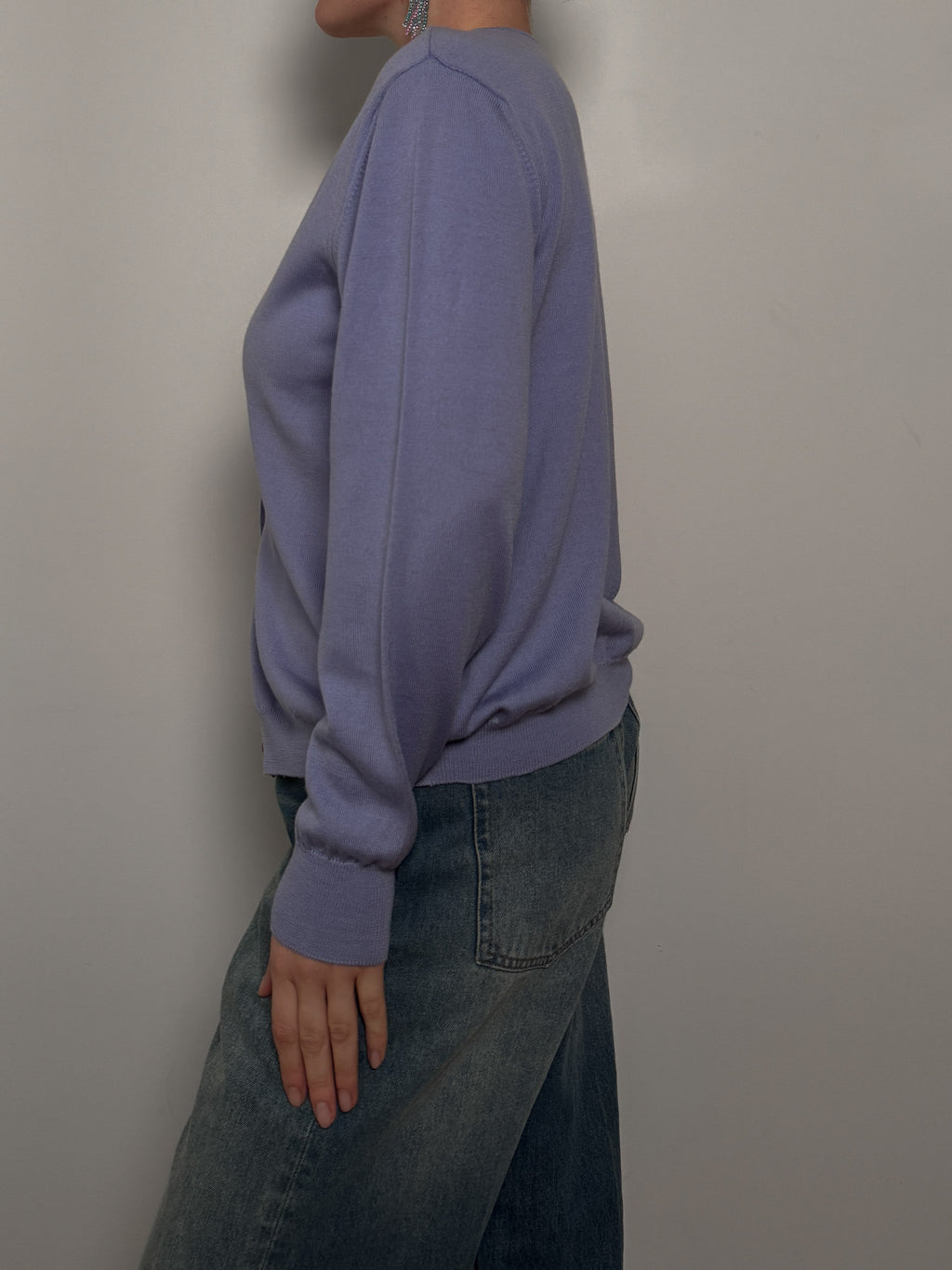 Merino wool lavander cardigan