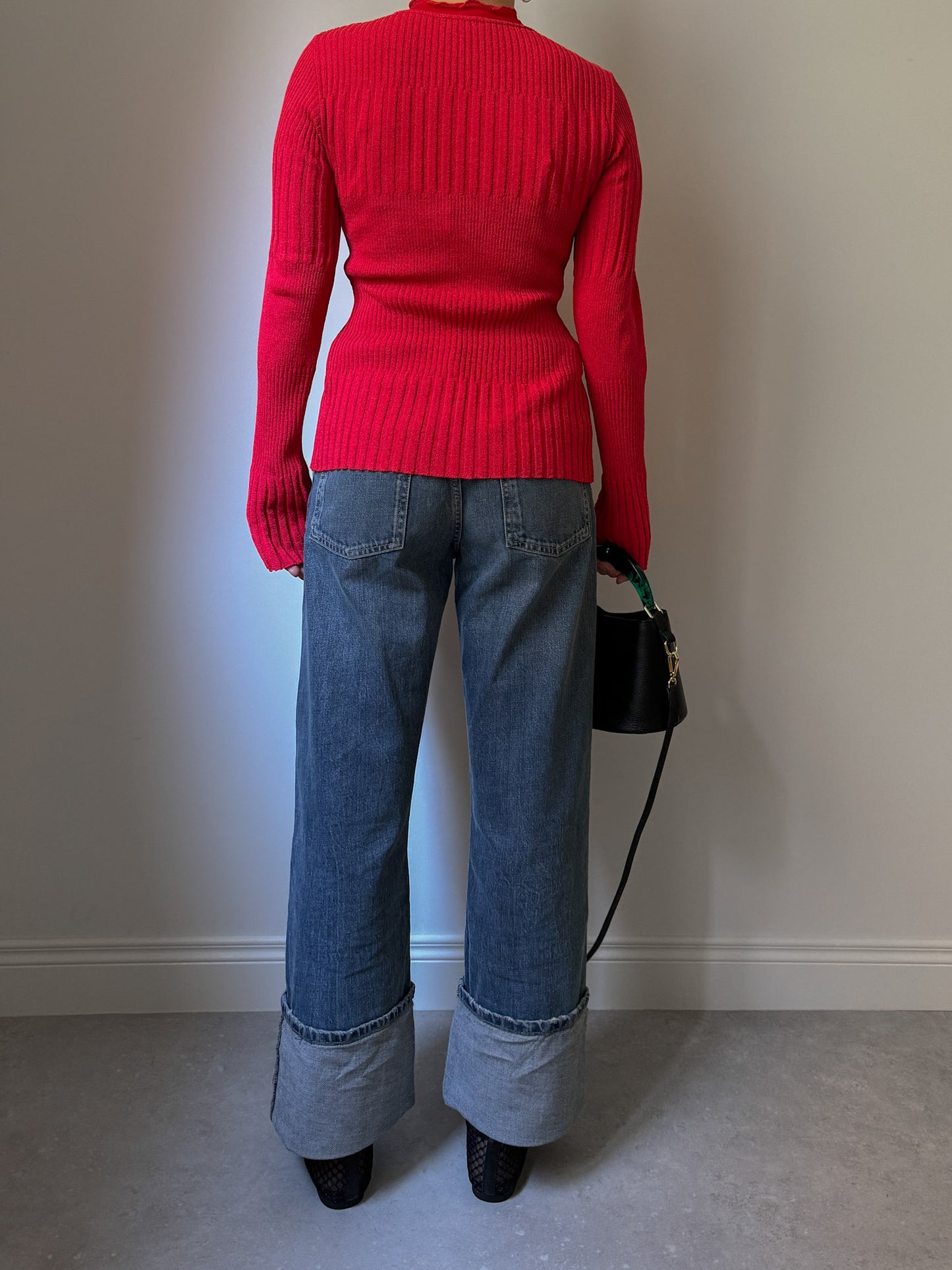 Viscose and cotton red cardigan