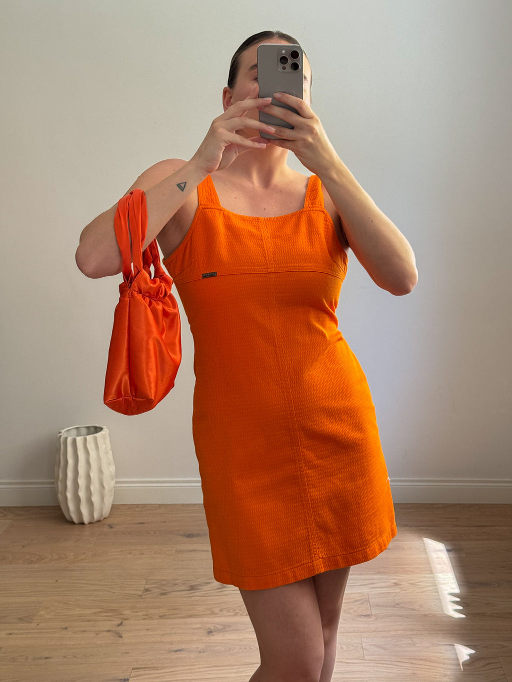 Calvin Klein orange mini dress