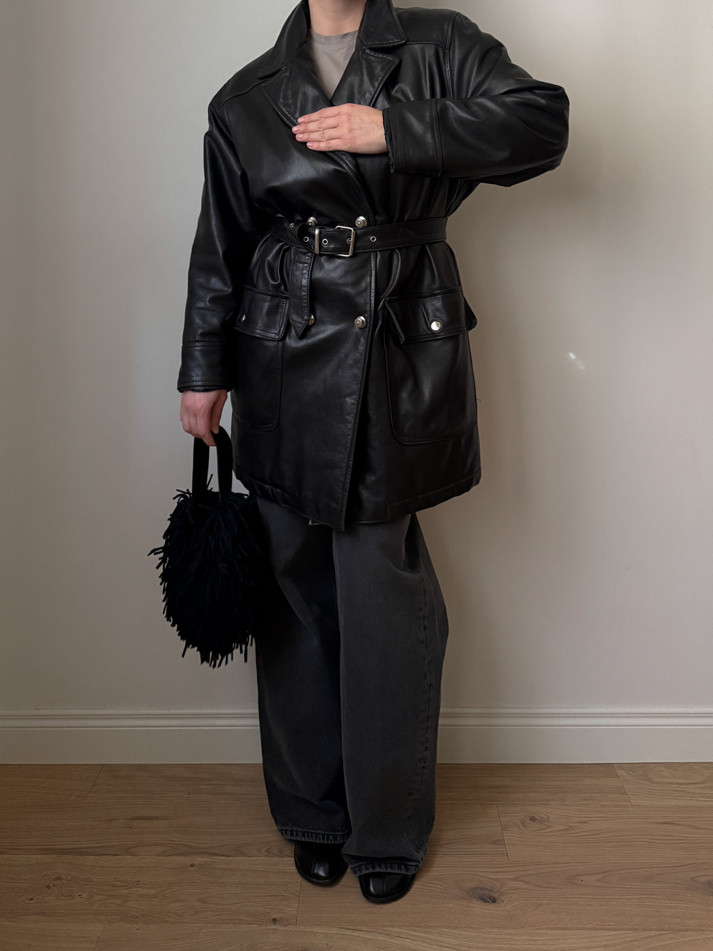 Real leather black jacket