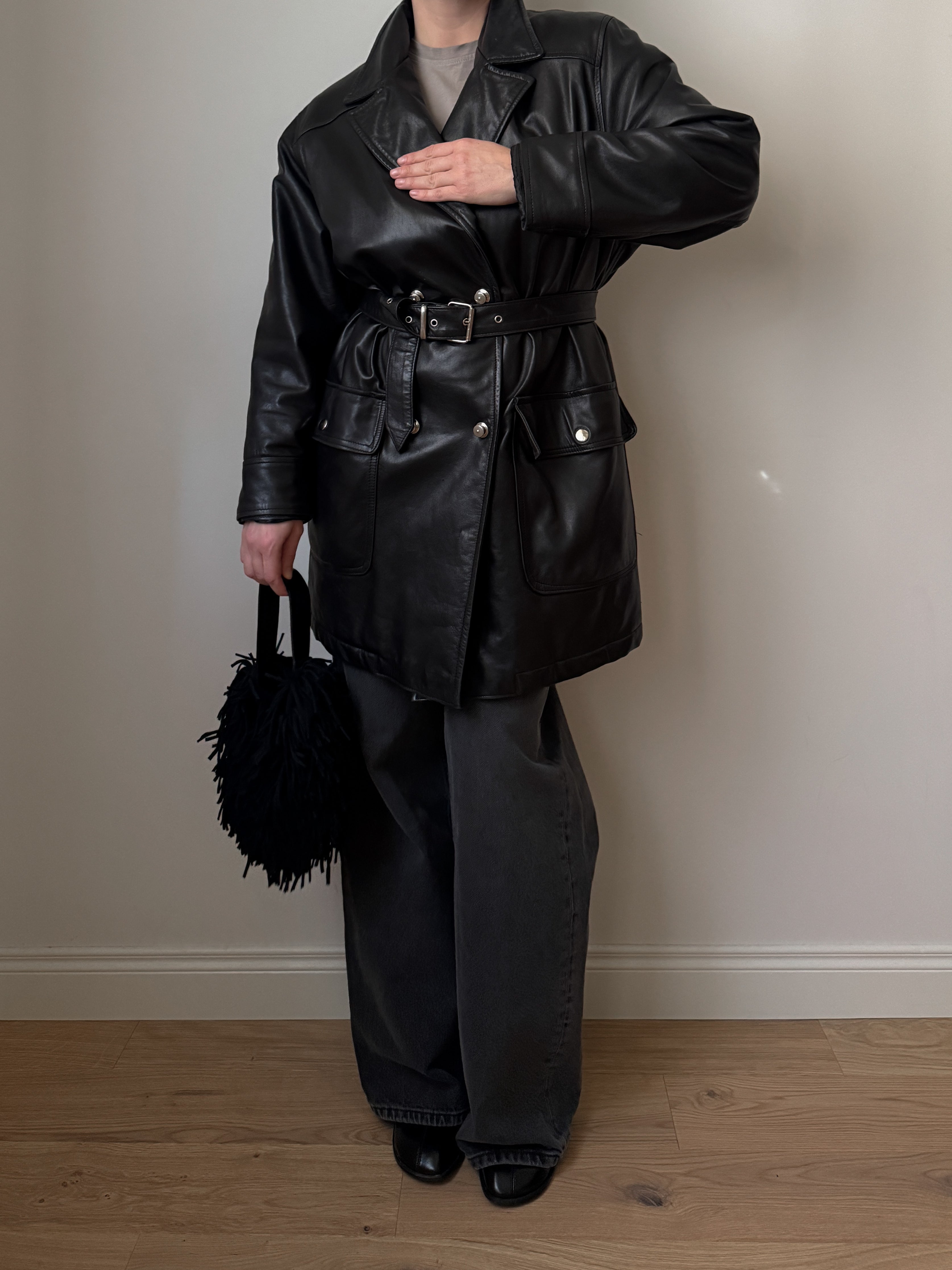 Real leather black jacket