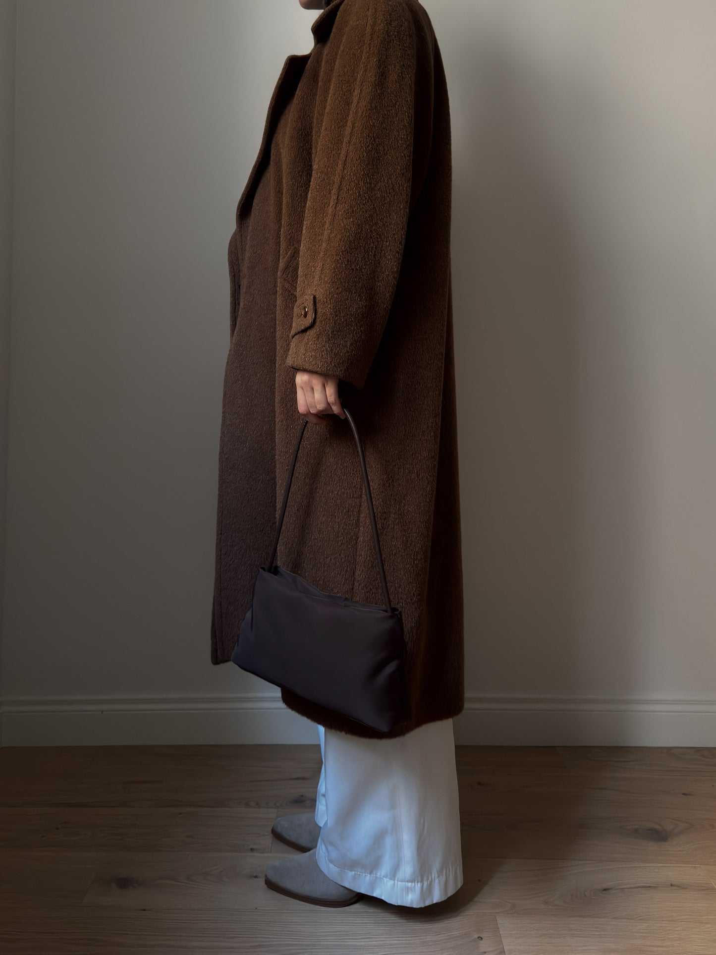 Wool, alpaca and mohair camel coat