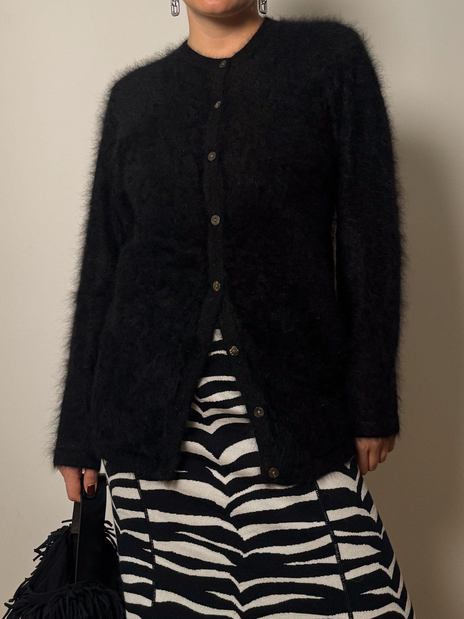 Angora black cardigan