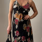 Viscose floral black dress
