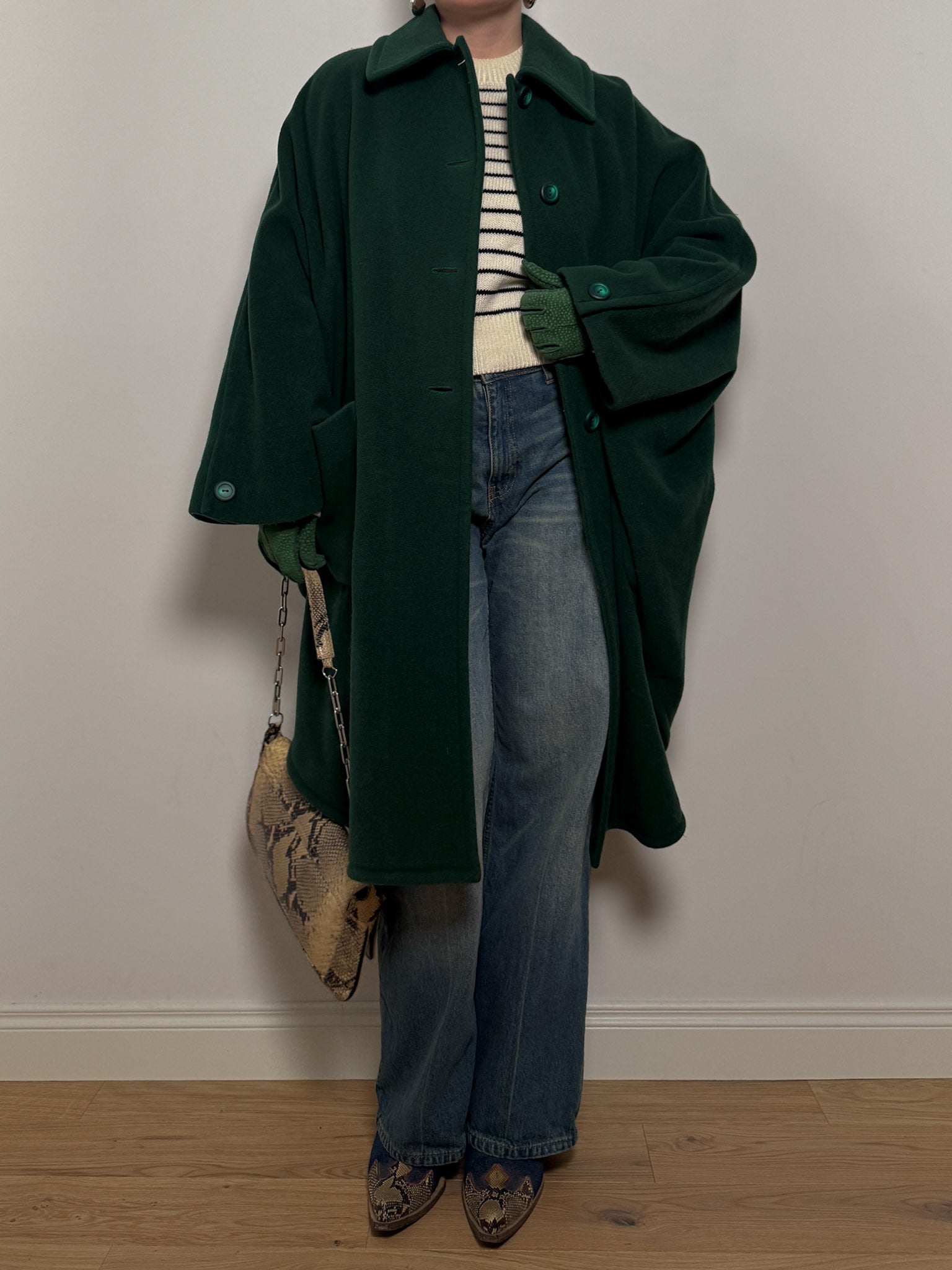 Pure wool green cloak