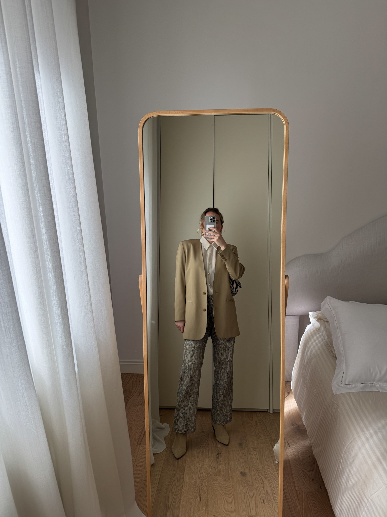 Viscose blend camel blazer