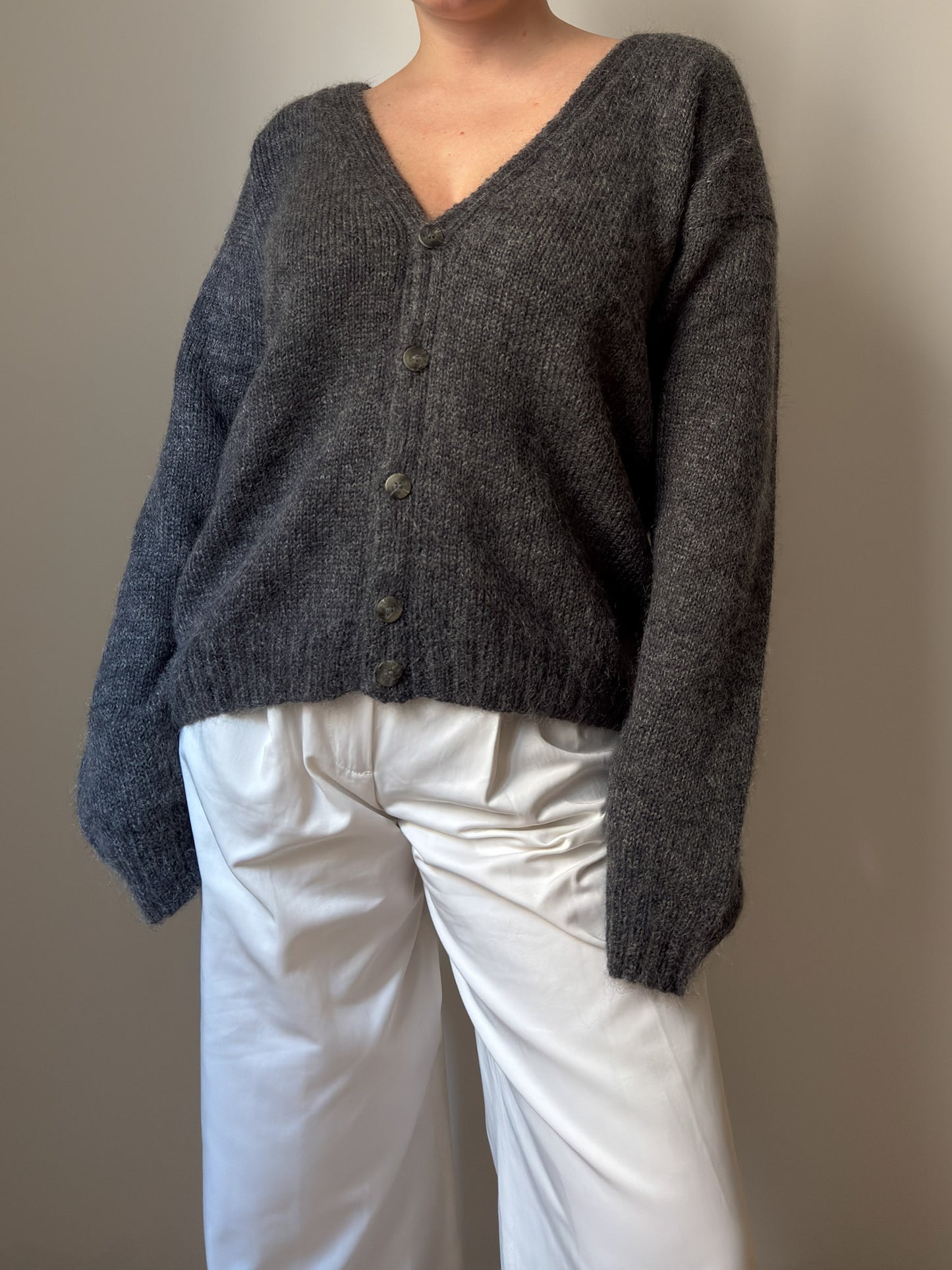 Pure wool grey cardigan