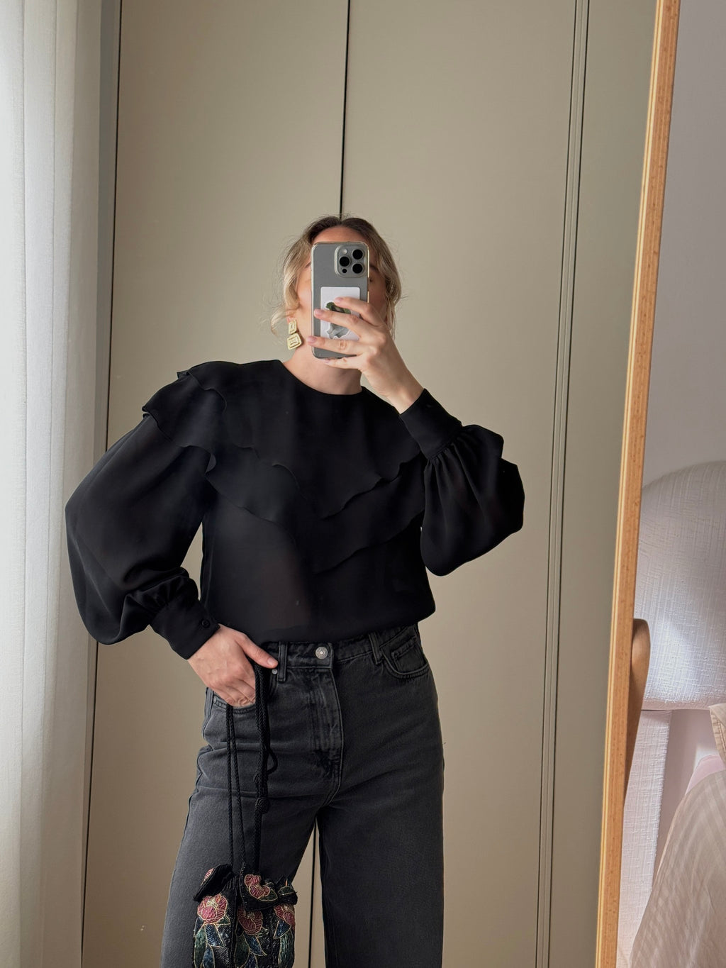 Made in France black blouse