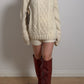Pure wool embroidered ivory pull