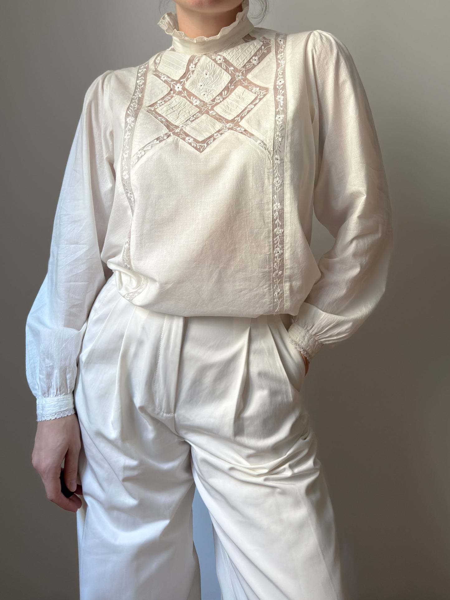 Pure cotton ivory blouse