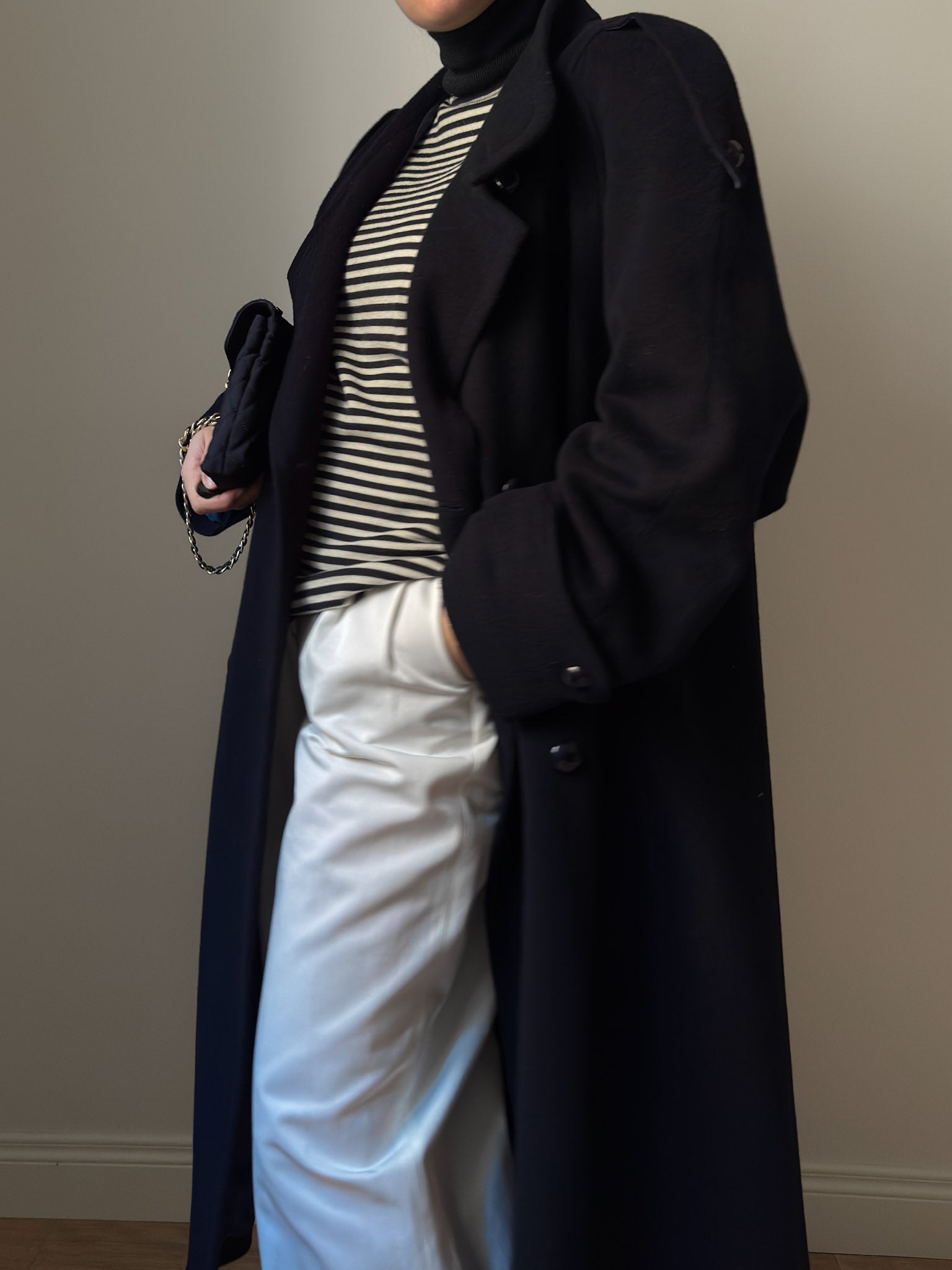Wool and lambswool blue coat
