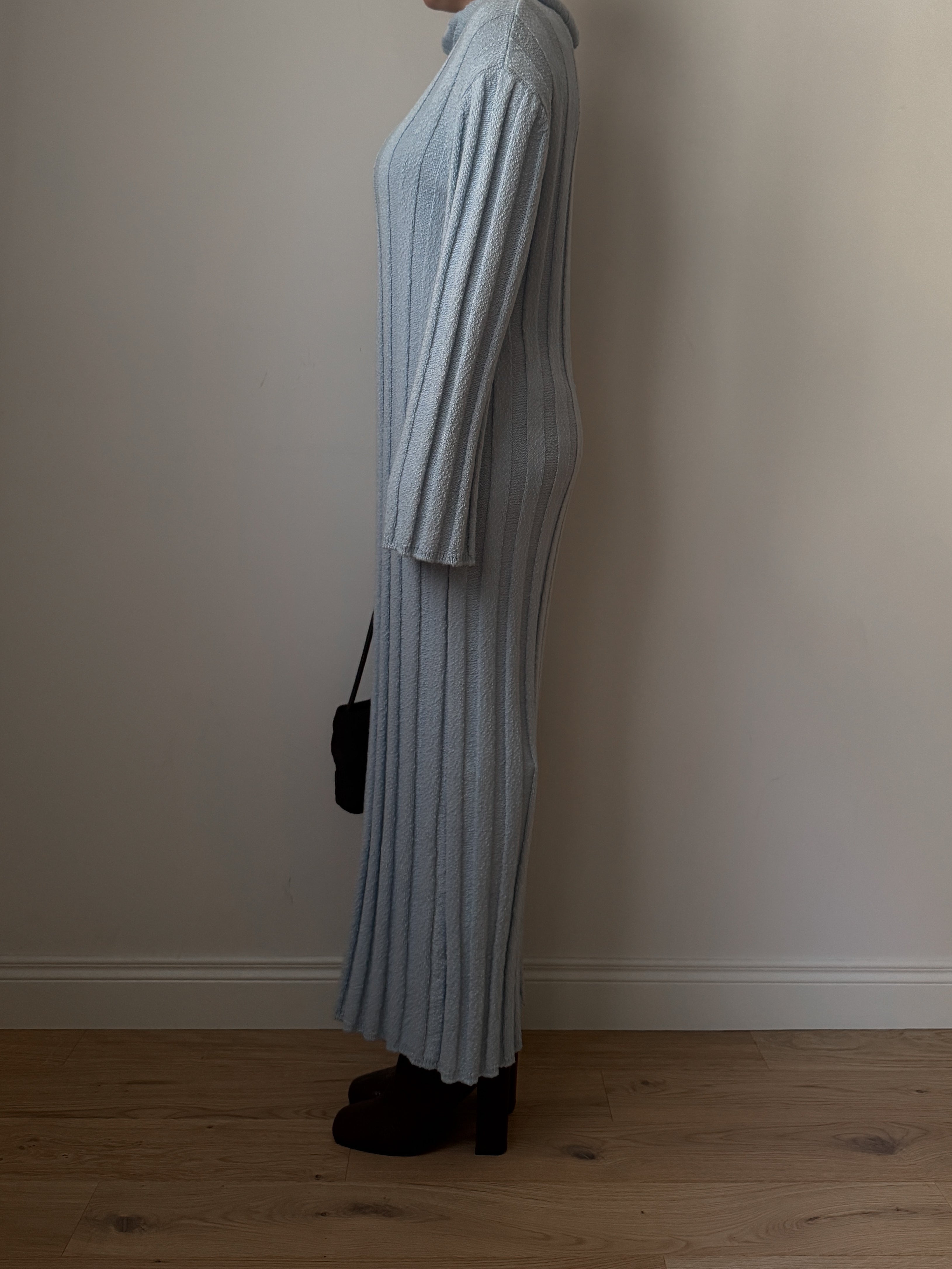 Wool blend sky maxi dress