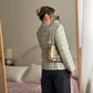 Tweed ivory and sky suit
