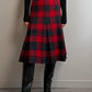 Pure wool pleated tartan skirt