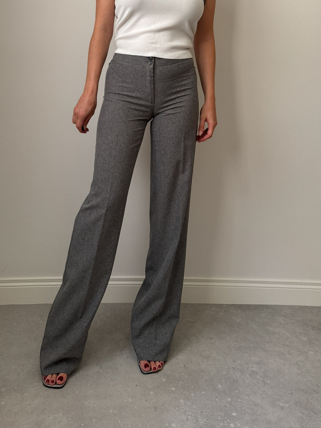 Wide leg grey pants