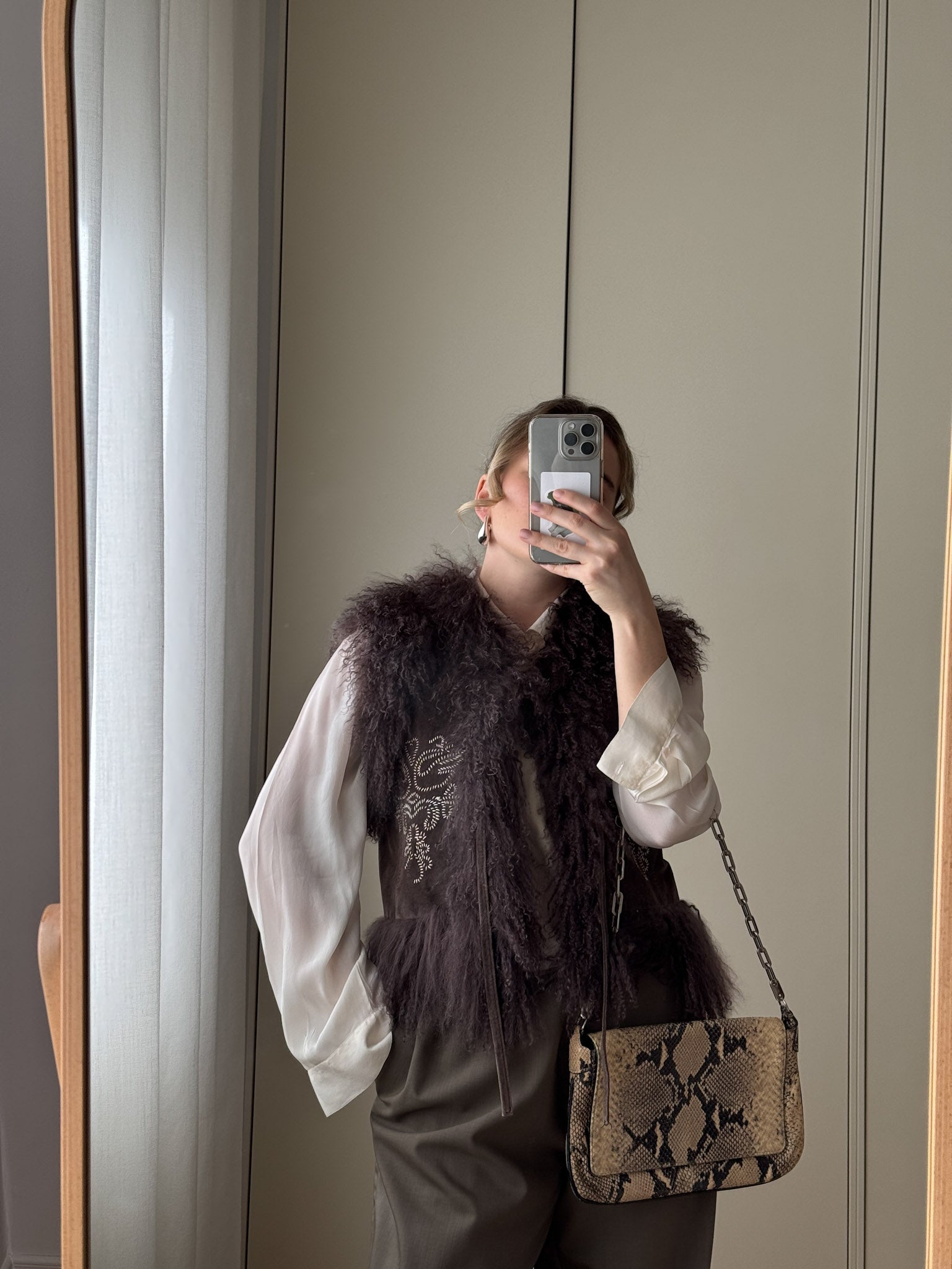Mongolia and suede gilet