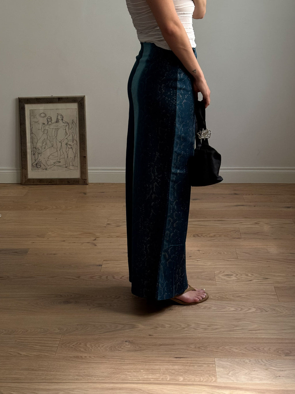 Denim animalier skirt