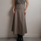 Pure virgin wool taupe long skirt