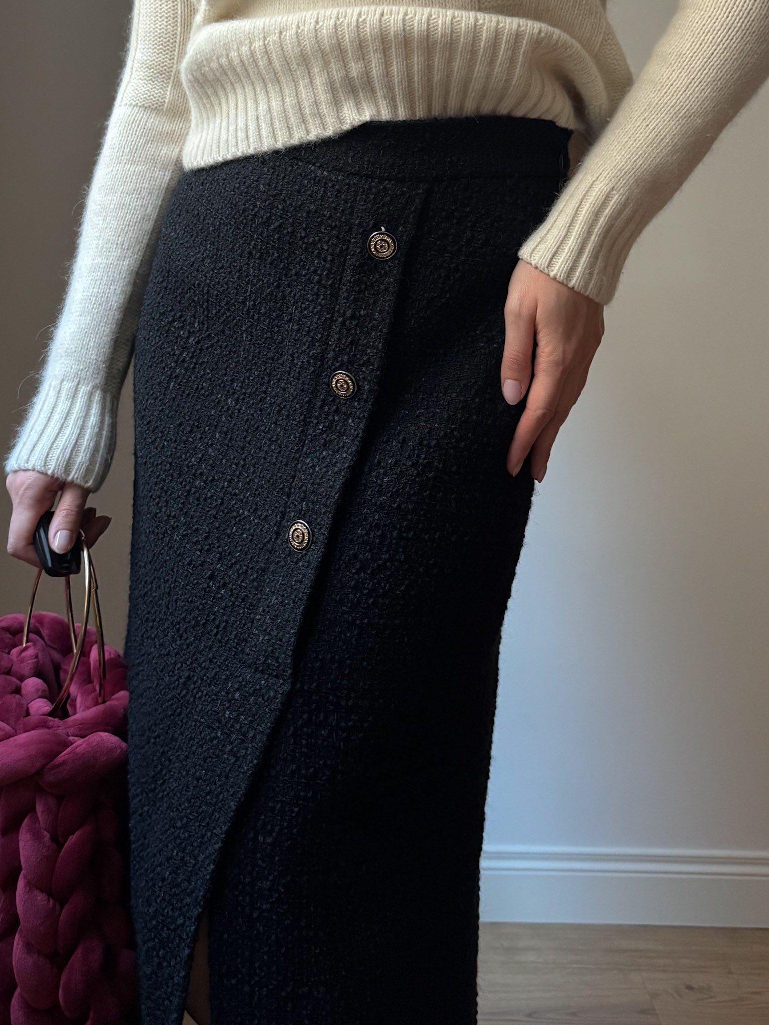 Marella wool blend black skirt