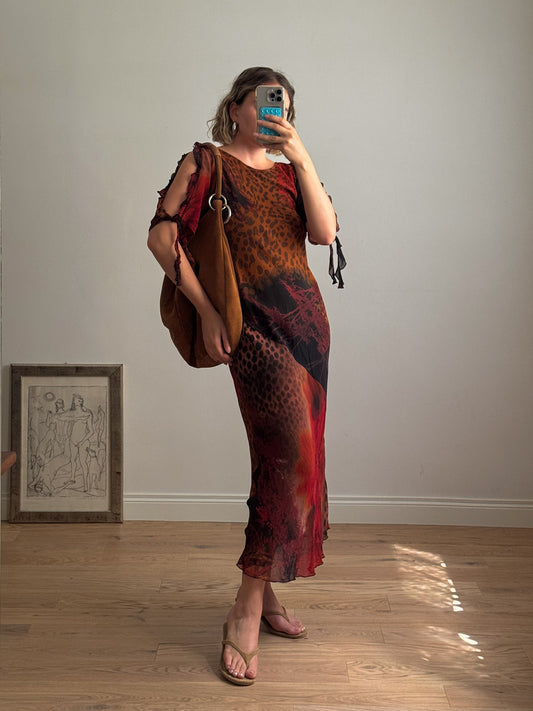Pure viscose animalier dress
