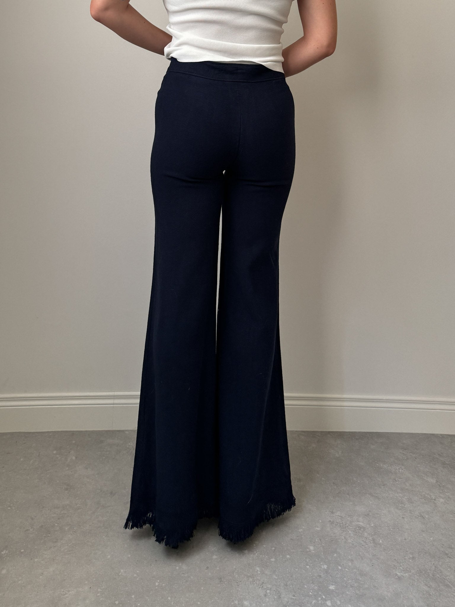 Linen and cotton blue pants
