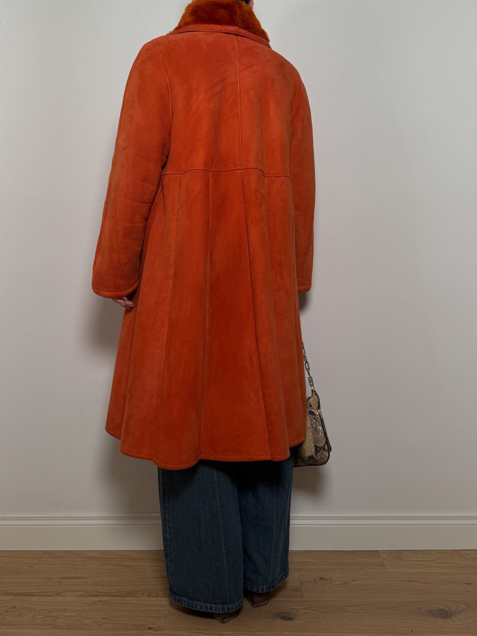 Original shearling orange coat