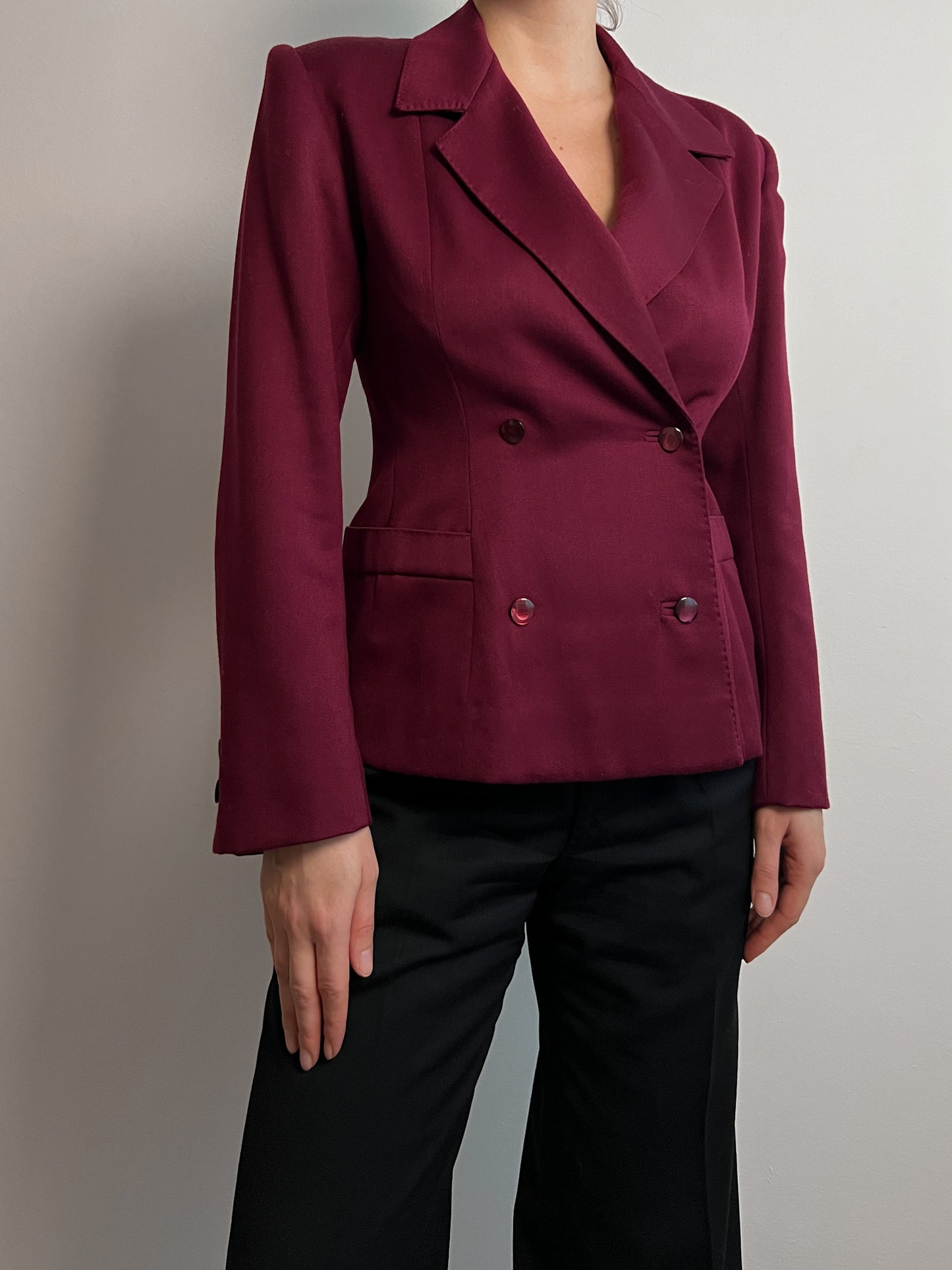 Pure wool bordeaux blazer