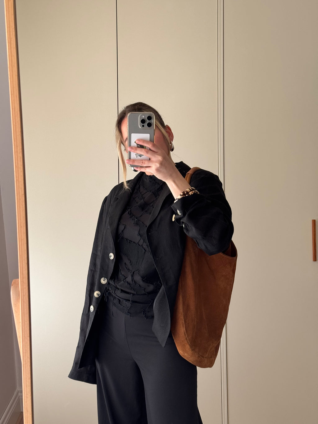 Pure linen black jacket