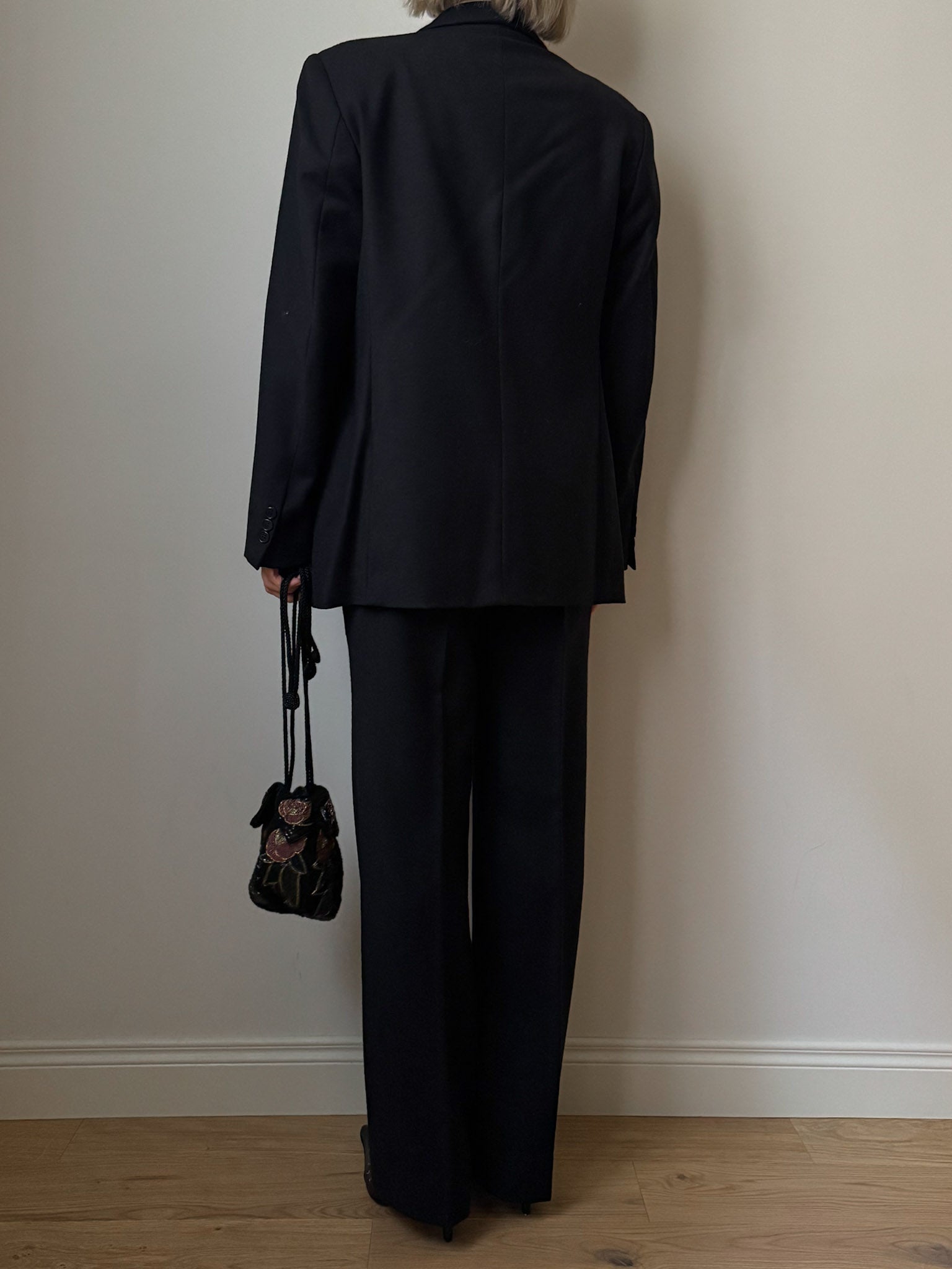 Pure wool black suit