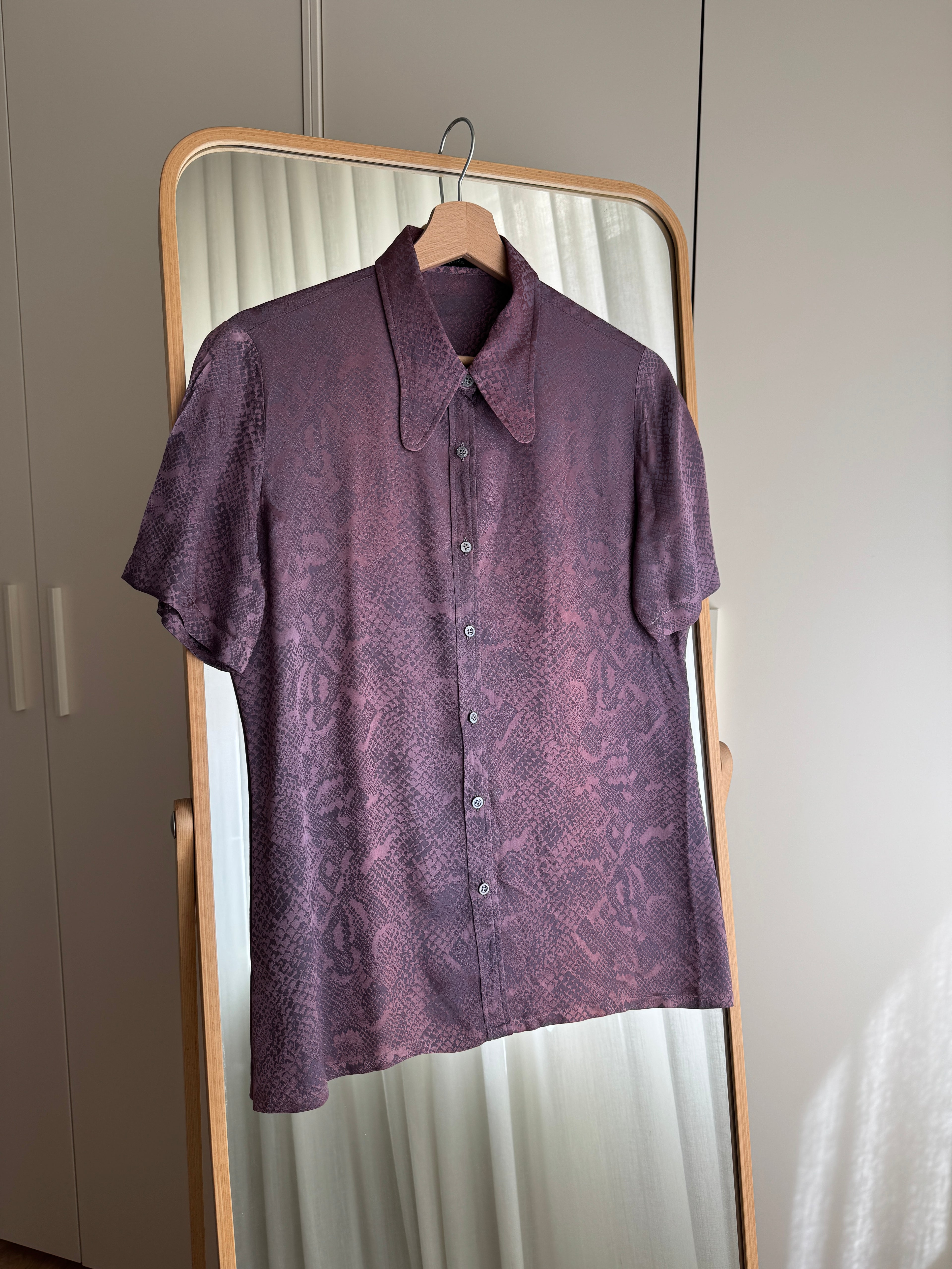 Camicia in pura seta animalier