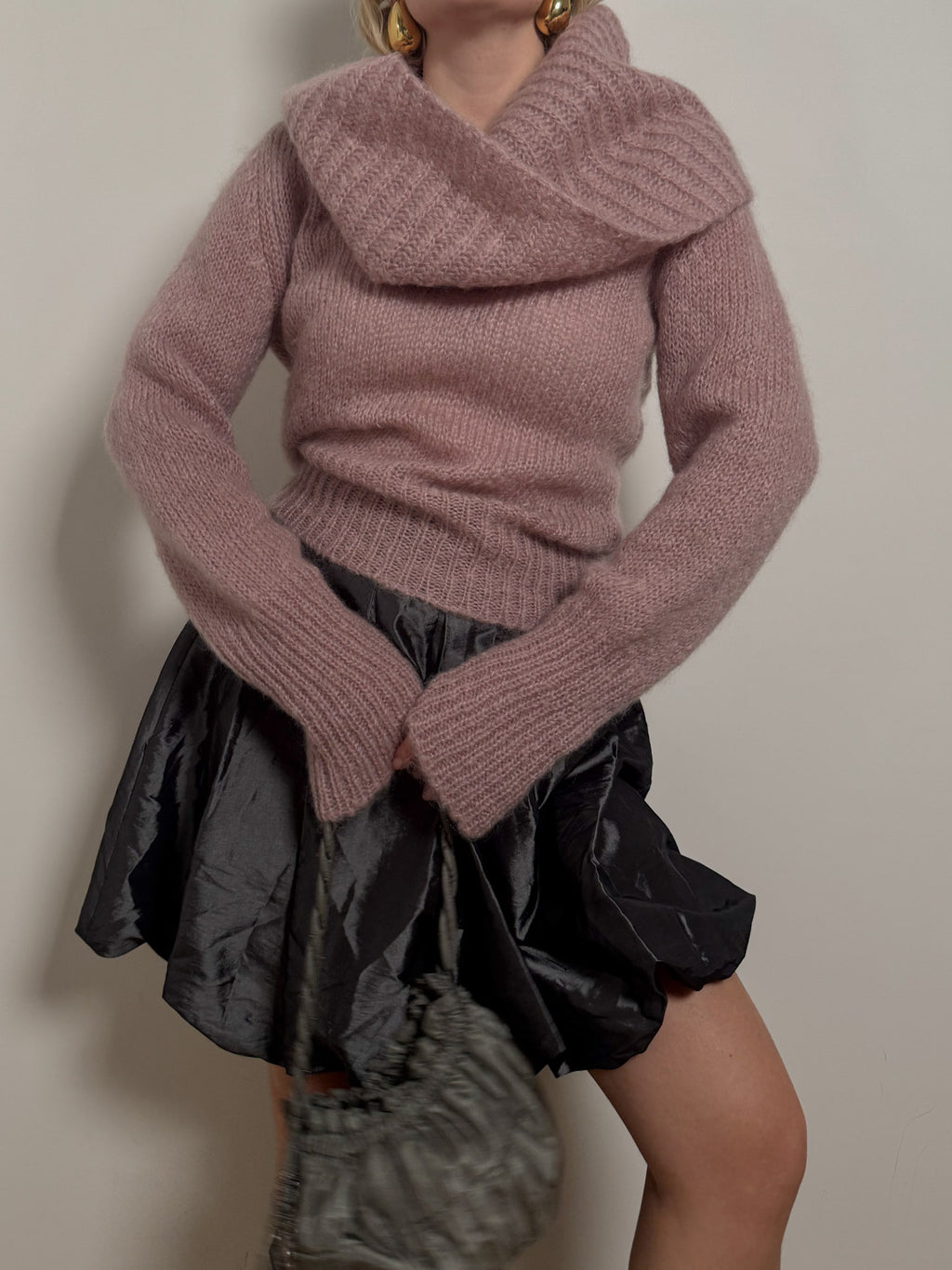 Mohair and wool pink pull