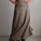 Pure virgin wool taupe long skirt