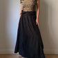 Pure silk black long skirt