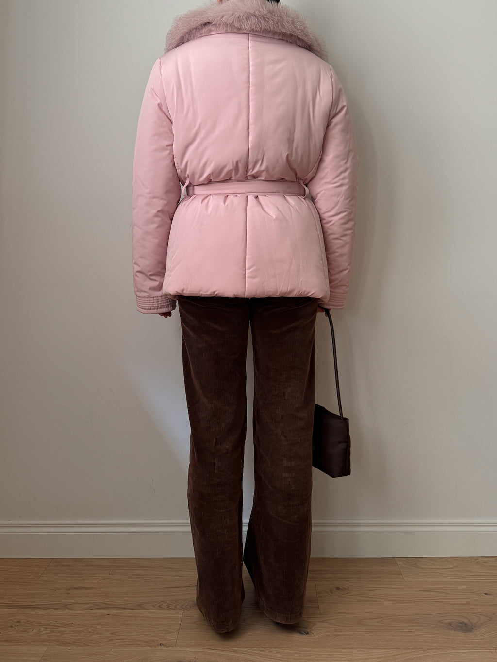 Padded jacket with real fur details